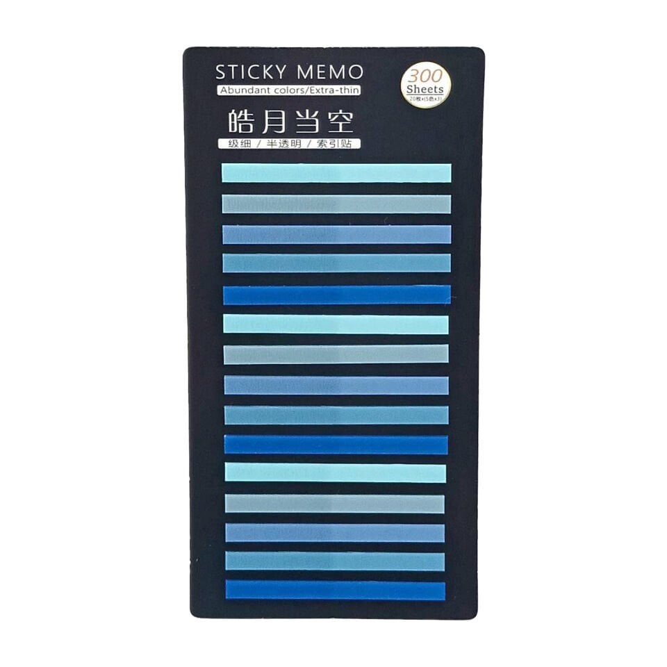İnce şerit şeffaf renkli plastik postit post-it post it kitap ayracı ayraci ayraç postit sticker not kağıdı 200 yaprak