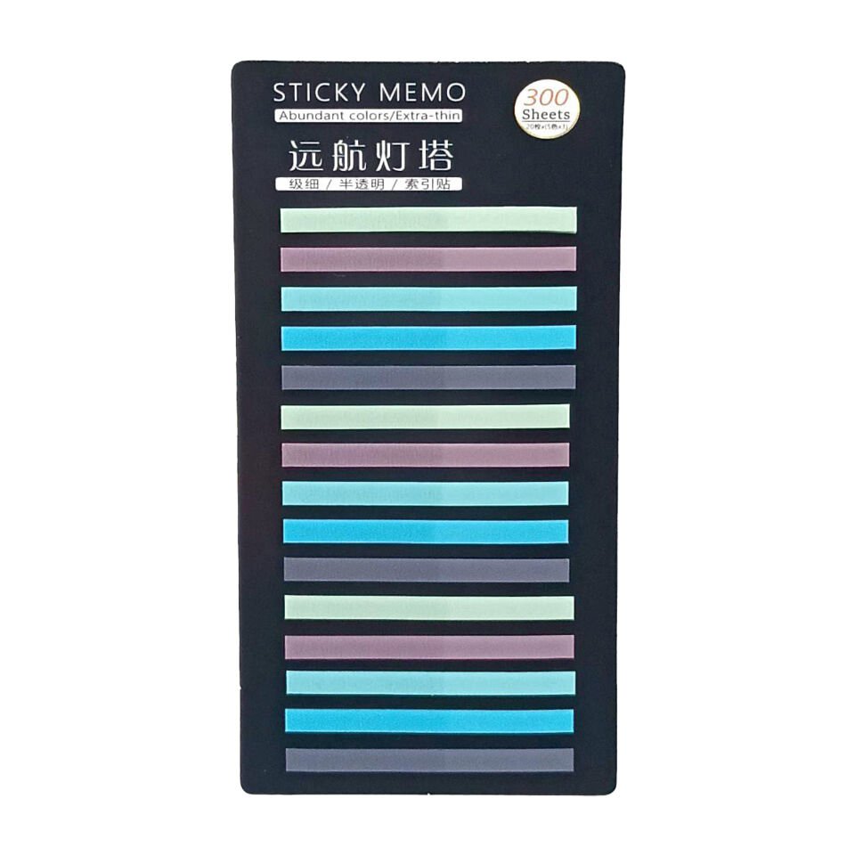 İnce Şerit Şeffaf Renkli Postit Post-it Post It. Kitap Ayracı Ayraç Postit Sticker 300 Yaprak