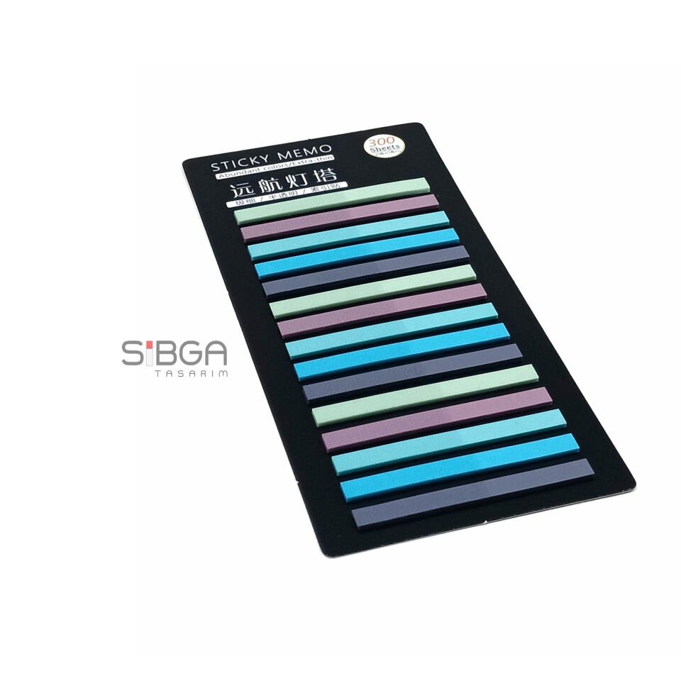İnce Şerit Şeffaf Renkli Postit Post-it Post It. Kitap Ayracı Ayraç Postit Sticker 300 Yaprak