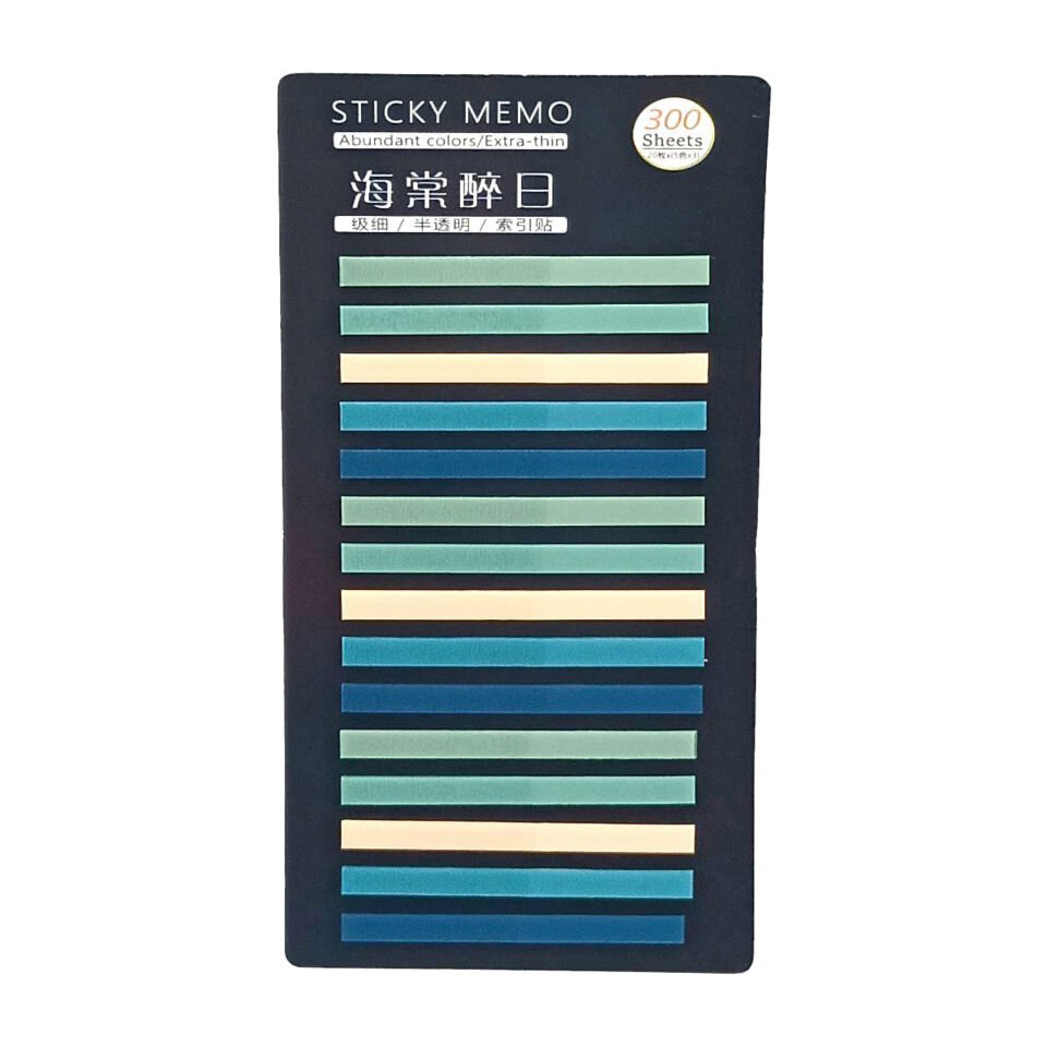 İnce Şerit Şeffaf Renkli Postit Post-it Post It. Kitap Ayracı Ayraç Postit Sticker 300 Yaprak