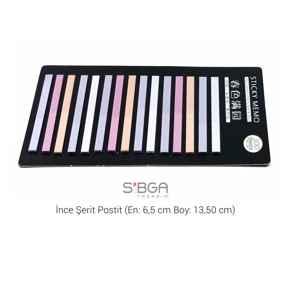 İnce Şerit Şeffaf Renkli Postit Post-it Post It. Kitap Ayracı Ayraç Postit Sticker 300 Yaprak