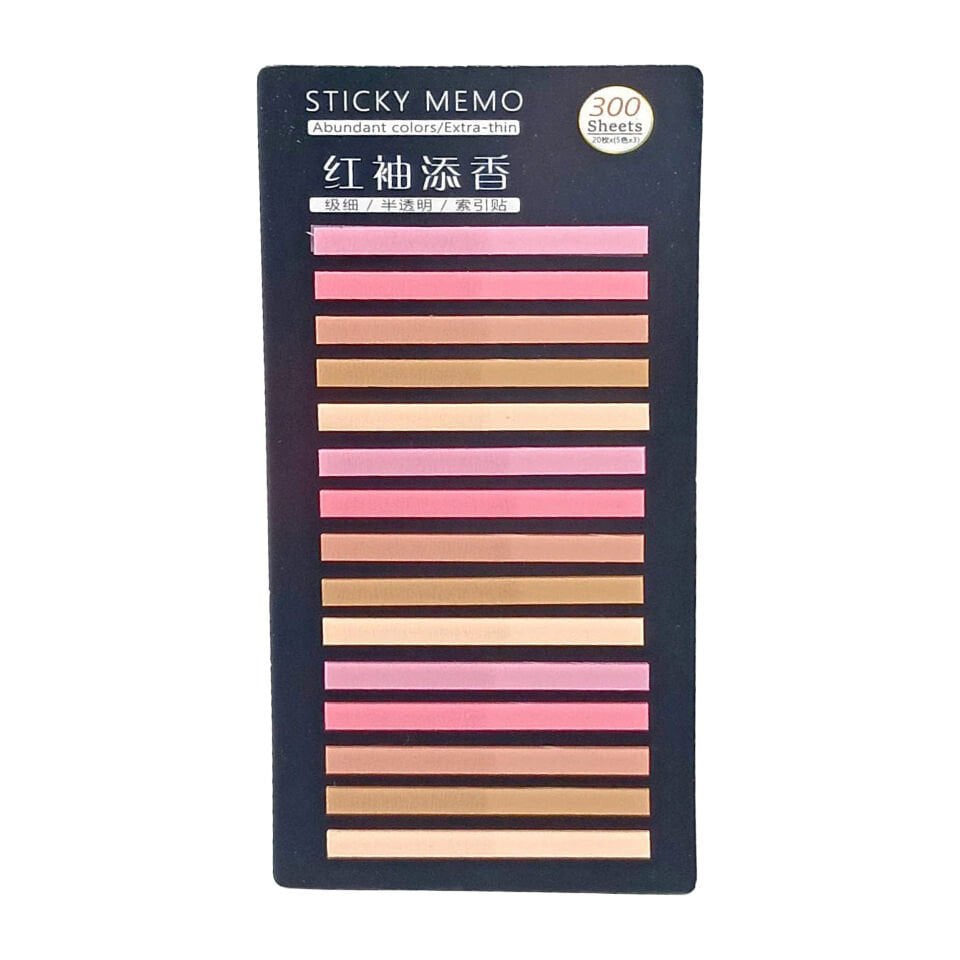 İnce Şerit Şeffaf Renkli Postit Post-it Post It. Kitap Ayracı Ayraç Postit Sticker 300 Yaprak
