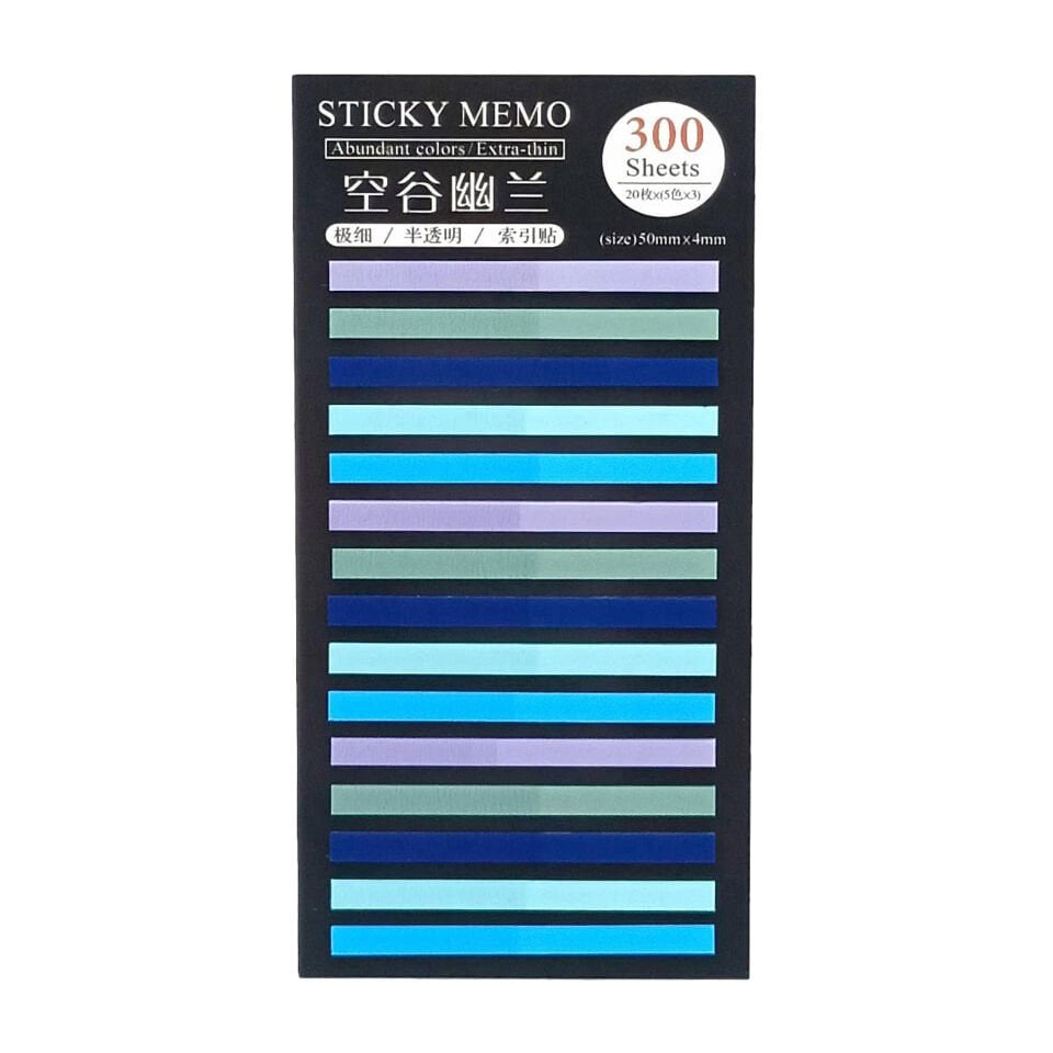 İnce Şerit Şeffaf Renkli Postit Post-it Post It. Kitap Ayracı Ayraç Postit Sticker 300 Yaprak