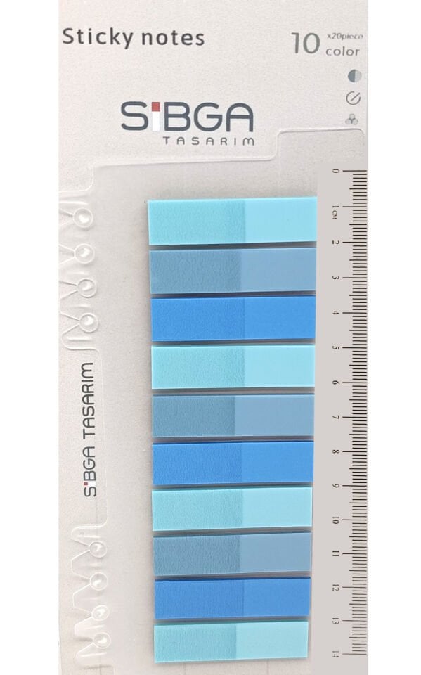 Şeffaf Mavi Renkli Postit Post-it Post it. Kitap Ayracı Ayraç Plastik Postit Sticker Not Kağıdı 200 yaprak