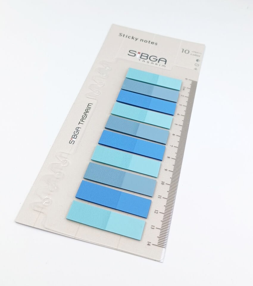 Şeffaf Mavi Renkli Postit Post-it Post it. Kitap Ayracı Ayraç Plastik Postit Sticker Not Kağıdı 200 yaprak