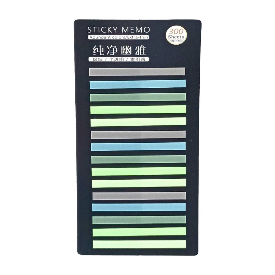 İnce Şerit Şeffaf Renkli Postit Post-it Post It. Kitap Ayracı Ayraç Postit Sticker 300 Yaprak