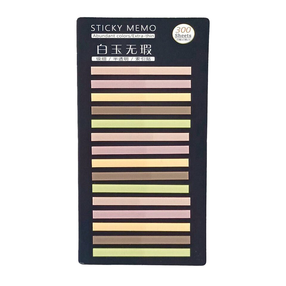 İnce Şerit Şeffaf Renkli Postit Post-it Post It. Kitap Ayracı Ayraç Postit Sticker 300 Yaprak