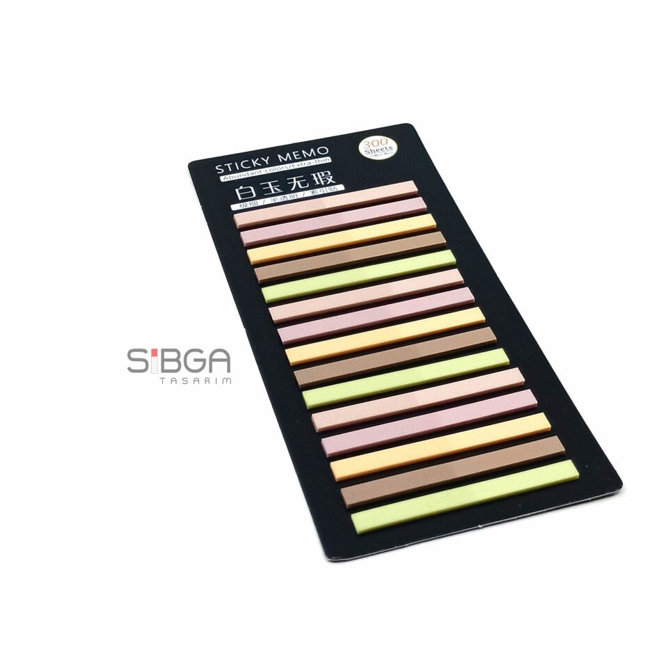 İnce Şerit Şeffaf Renkli Postit Post-it Post It. Kitap Ayracı Ayraç Postit Sticker 300 Yaprak