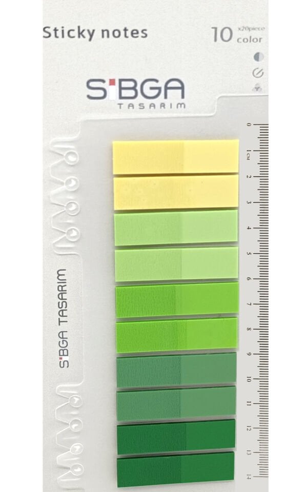 Şeffaf Yeşil Renkli Postit Post-it Post it. Kitap Ayracı Ayraç Plastik Postit Sticker Not Kağıdı 200 yaprak