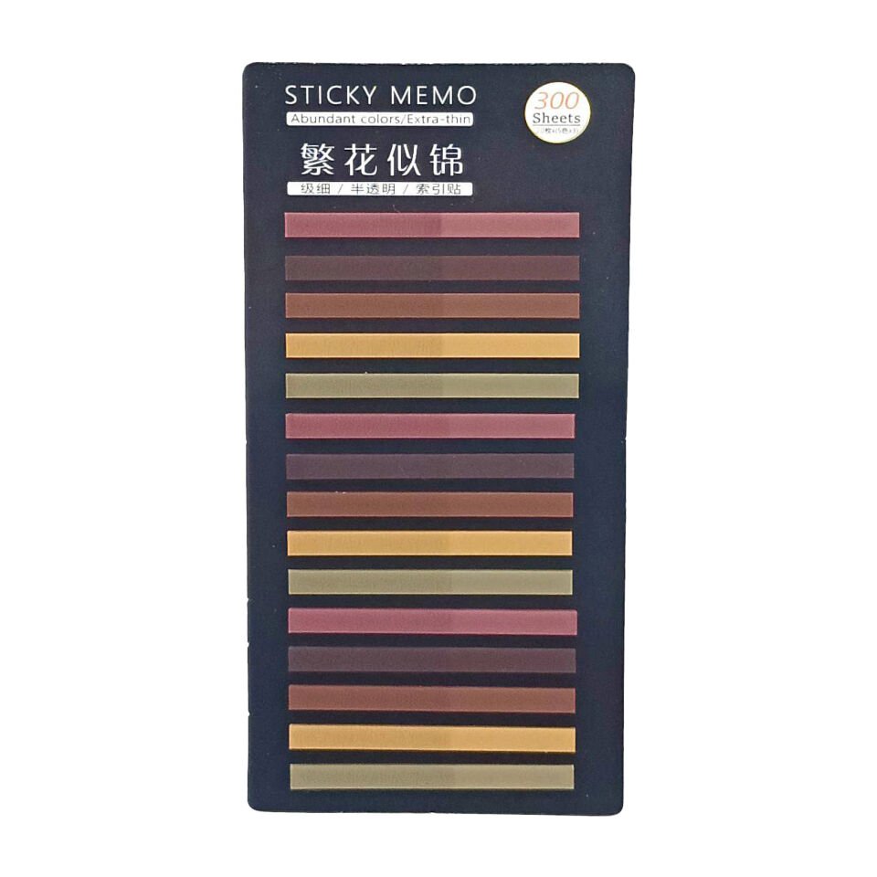 İnce Şerit Şeffaf Renkli Postit Post-it Post It. Kitap Ayracı Ayraç Postit Sticker 300 Yaprak