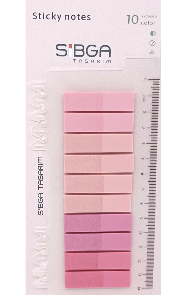 Şeffaf Pembe Renkli Postit Post-it Post it. Kitap Ayracı Ayraç Plastik Postit Sticker Not Kağıdı 200 yaprak