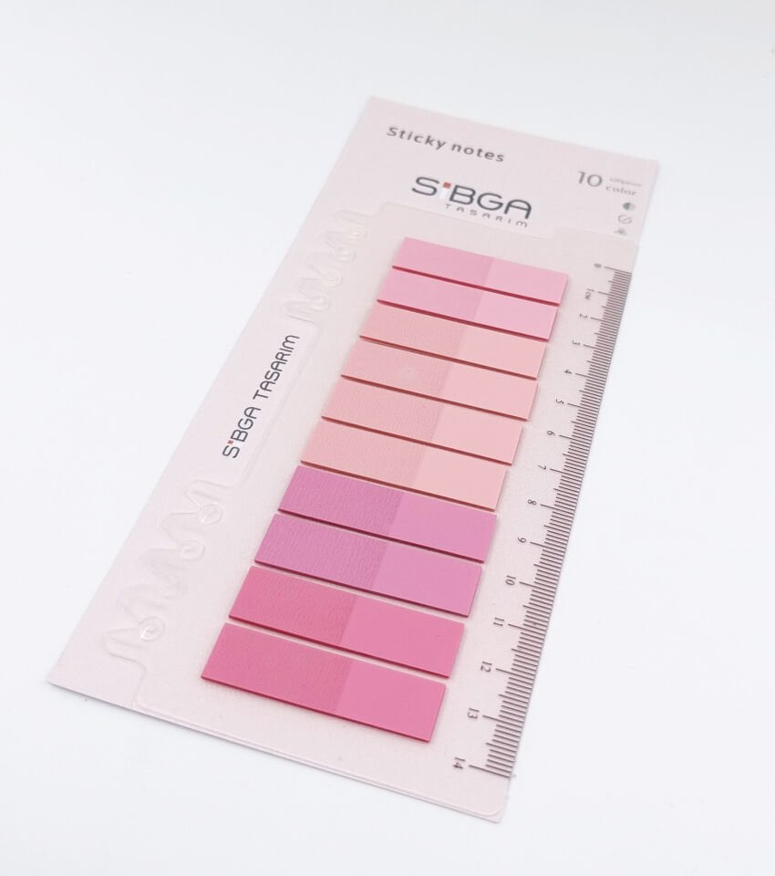 Şeffaf Pembe Renkli Postit Post-it Post it. Kitap Ayracı Ayraç Plastik Postit Sticker Not Kağıdı 200 yaprak