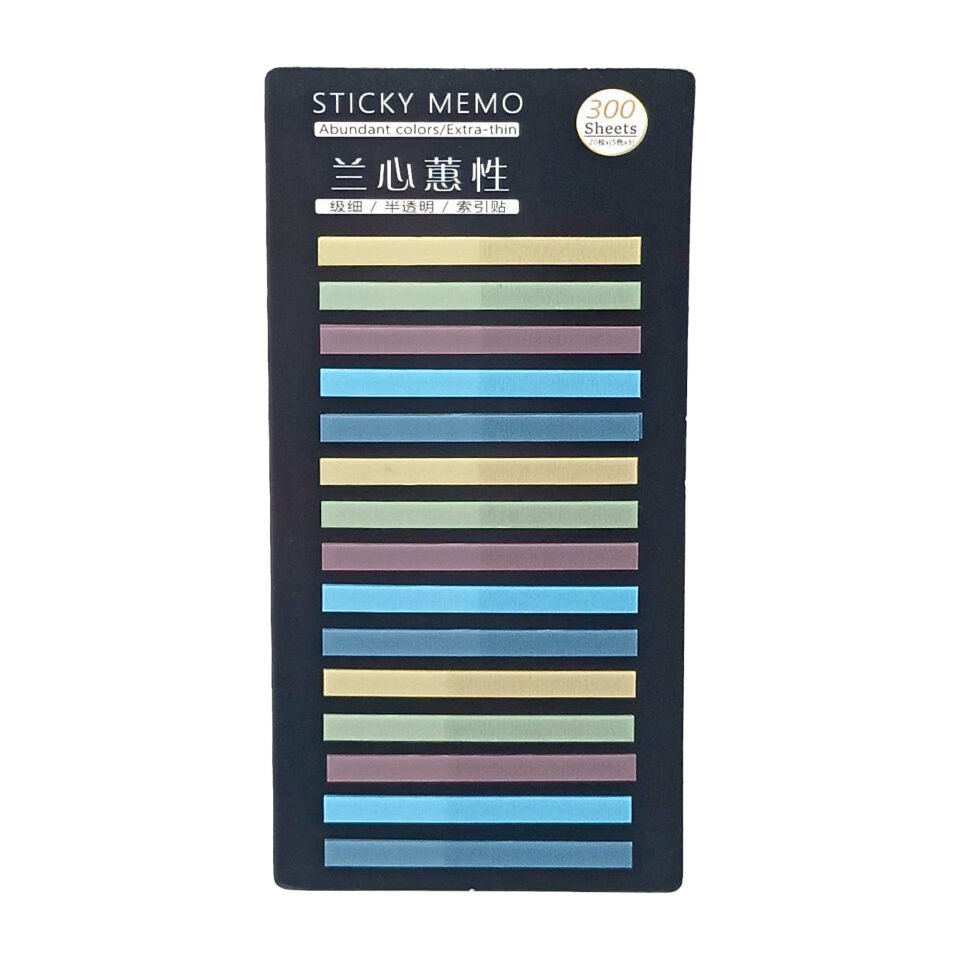 İnce Şerit Şeffaf Renkli Postit Post-it Post It. Kitap Ayracı Ayraç Postit Sticker 300 Yaprak