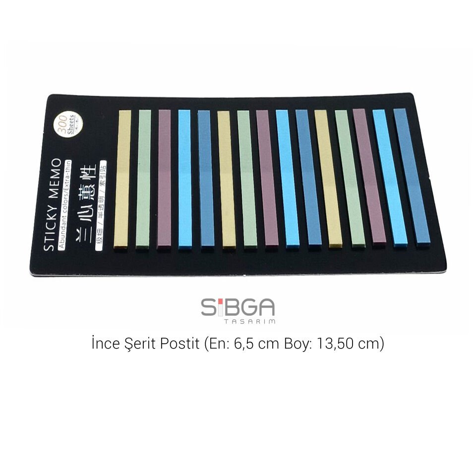 İnce Şerit Şeffaf Renkli Postit Post-it Post It. Kitap Ayracı Ayraç Postit Sticker 300 Yaprak