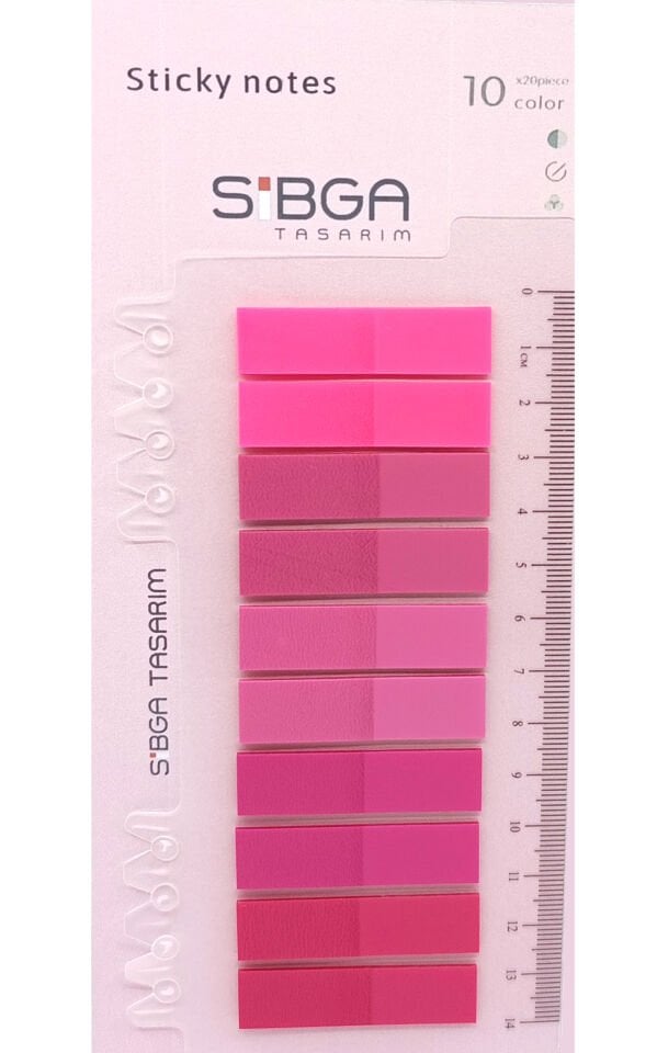 Şeffaf Pembe Renkli Postit Post-it Post it. Kitap Ayracı Ayraç Plastik Postit Sticker Not Kağıdı 200 yaprak