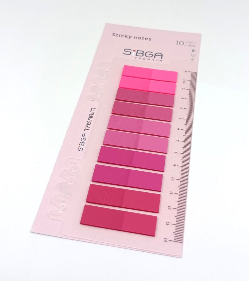 Şeffaf Pembe Renkli Postit Post-it Post it. Kitap Ayracı Ayraç Plastik Postit Sticker Not Kağıdı 200 yaprak