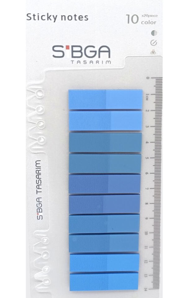 Şeffaf Mavi Renkli Postit Post-it Post it. Kitap Ayracı Ayraç Plastik Postit Sticker Not Kağıdı 200 yaprak