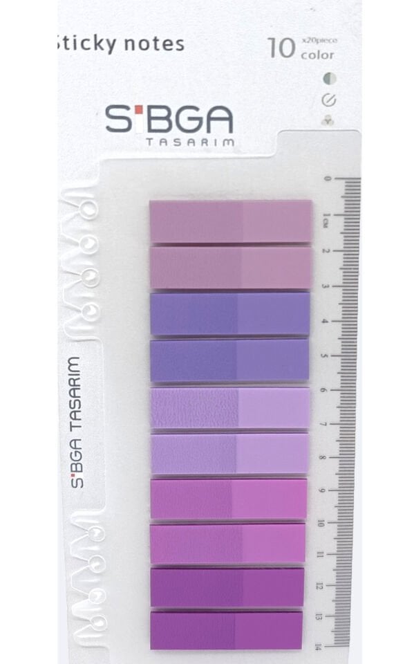 Şeffaf Eflatun Mor Renkli Postit Post-it Post it. Kitap Ayracı Ayraç Plastik Postit Sticker Not Kağıdı 200 yaprak