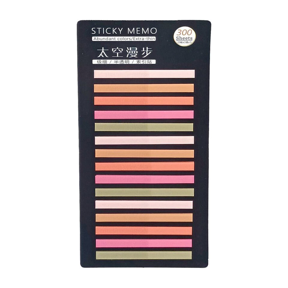 İnce Şerit Şeffaf Renkli Postit Post-it Post It. Kitap Ayracı Ayraç Postit Sticker 300 Yaprak