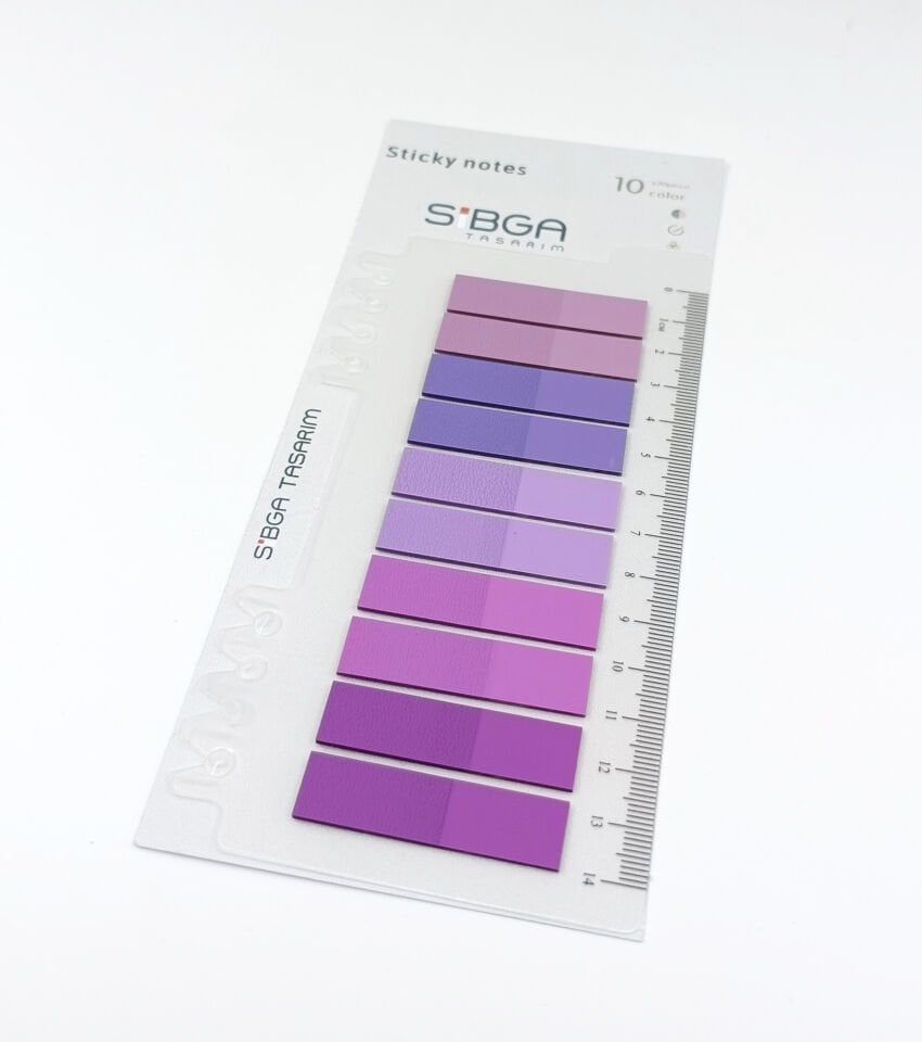Şeffaf Eflatun Mor Renkli Postit Post-it Post it. Kitap Ayracı Ayraç Plastik Postit Sticker Not Kağıdı 200 yaprak