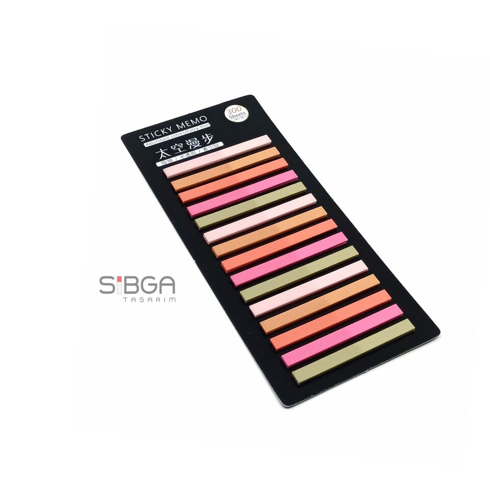 İnce Şerit Şeffaf Renkli Postit Post-it Post It. Kitap Ayracı Ayraç Postit Sticker 300 Yaprak
