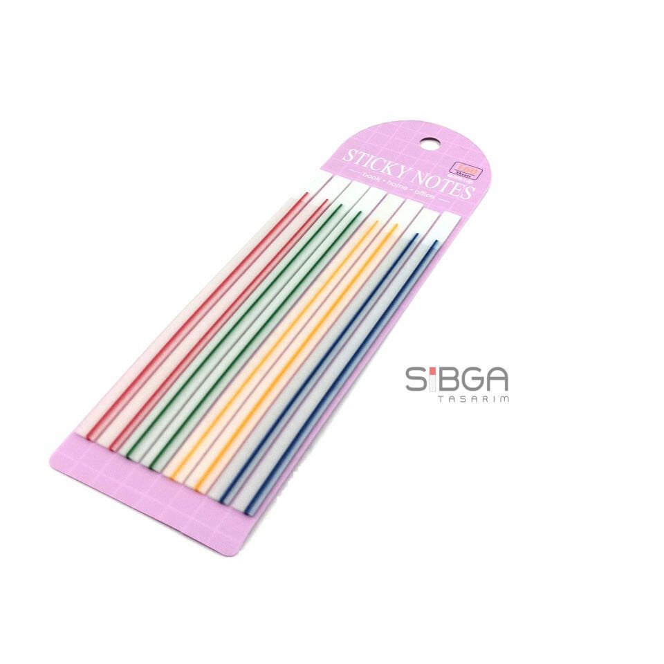 İnce Uzun Şerit Şeffaf Renkli Postit Post-it Post It. Kitap Ayracı Ayraç Postit Sticker 160 Yaprak