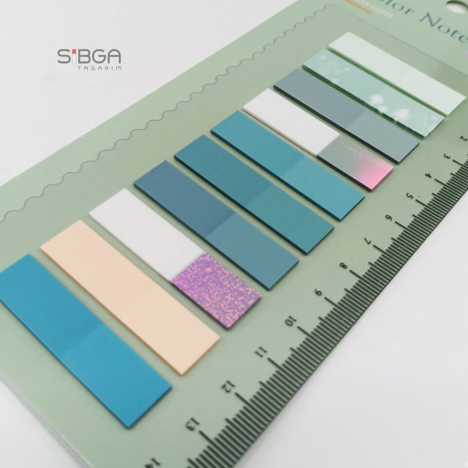 Simli Şeffaf Renkli Postit Post-it Post It. Kitap Ayracı Ayraç Postit Sticker Not Kağıdı 200 Yaprak