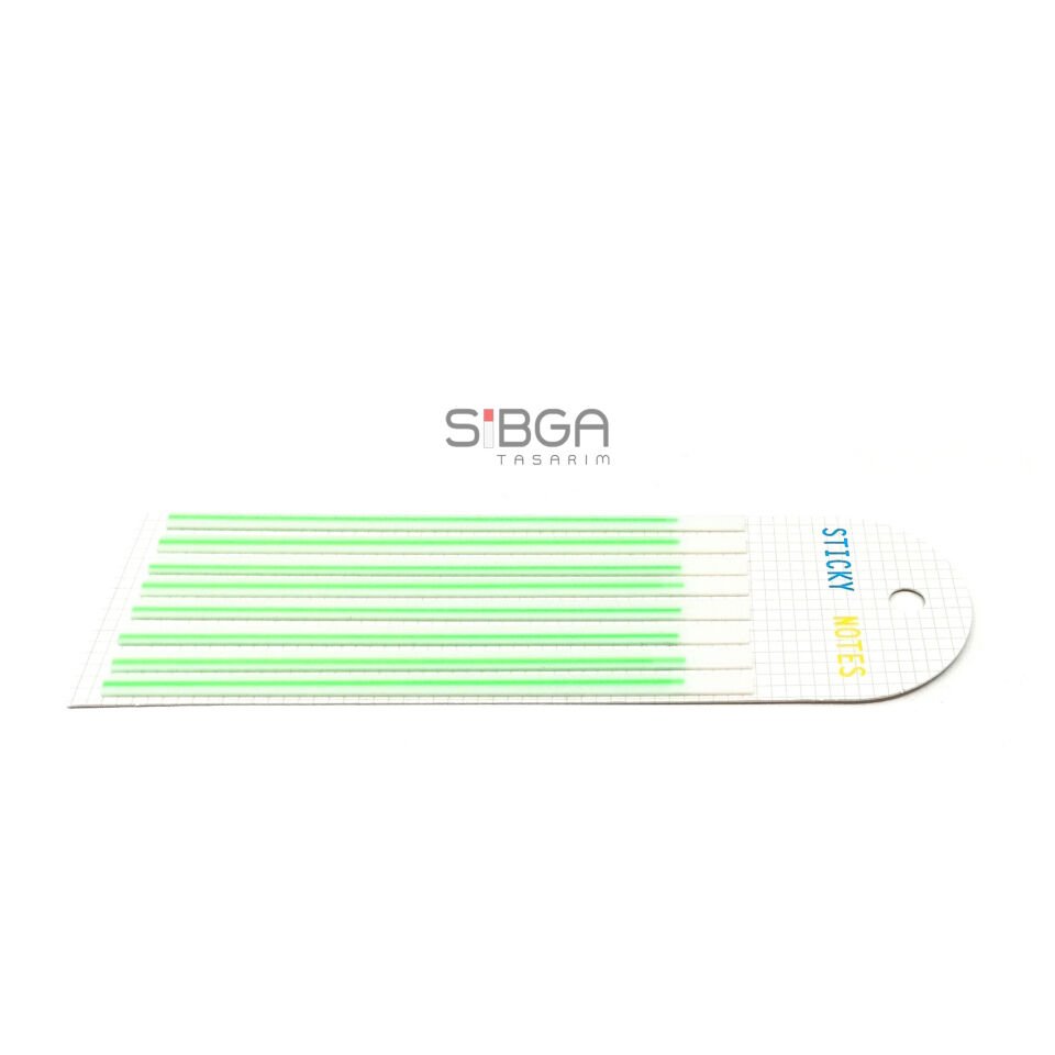 Yeşil İnce Uzun Şerit Şeffaf Renkli Postit Post-it Post It. Kitap Ayracı Ayraç Postit Sticker 160 Yaprak