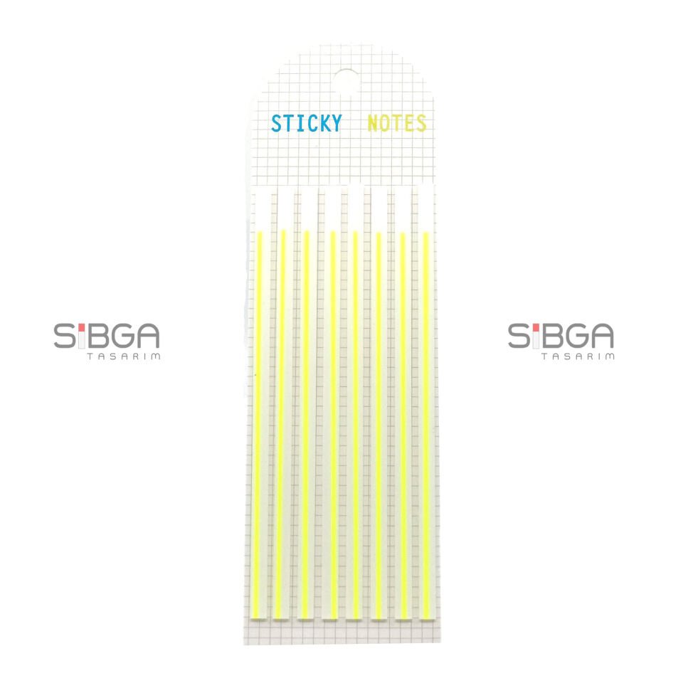 Sarı İnce Uzun Şerit Şeffaf Renkli Postit Post-it Post It. Kitap Ayracı Ayraç Postit Sticker 160 Yaprak
