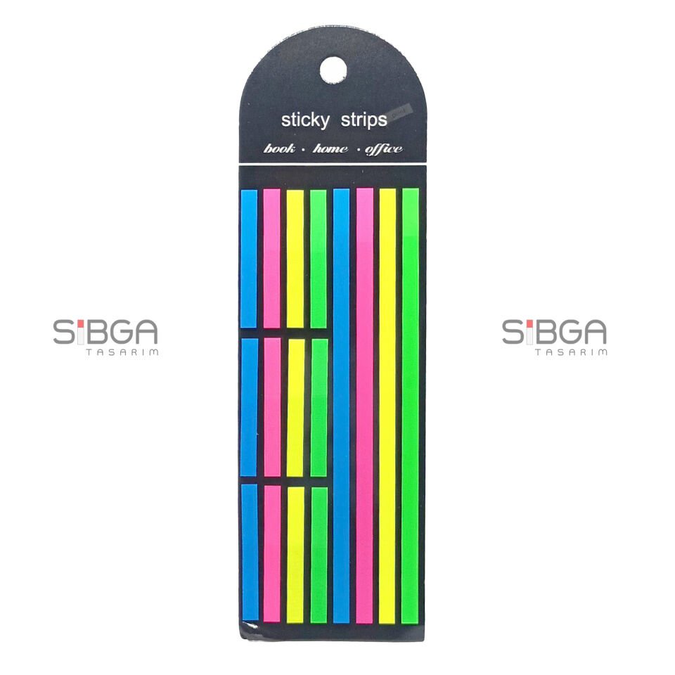 İnce Uzun Şerit Şeffaf Renkli Postit Post-it Post It. Kitap Ayracı Ayraç Postit Sticker 160 Yaprak