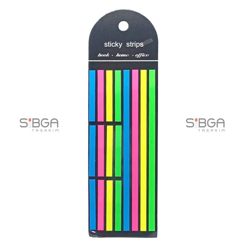 İnce Uzun Şerit Şeffaf Renkli Postit Post-it Post It. Kitap Ayracı Ayraç Postit Sticker 160 Yaprak