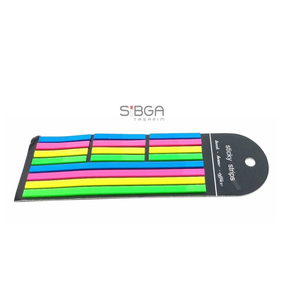 İnce Uzun Şerit Şeffaf Renkli Postit Post-it Post It. Kitap Ayracı Ayraç Postit Sticker 160 Yaprak
