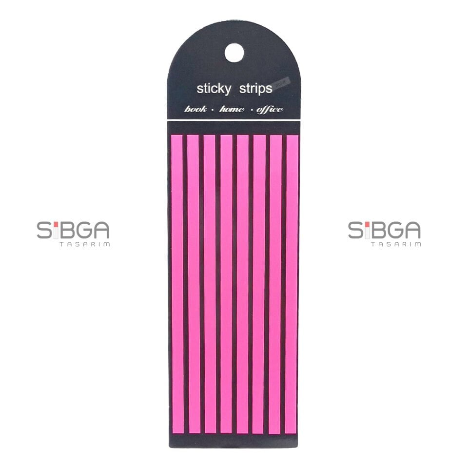 Pembe İnce Uzun Şerit Şeffaf Renkli Postit Post-it Post It. Kitap Ayracı Ayraç Postit Sticker 160 Yaprak