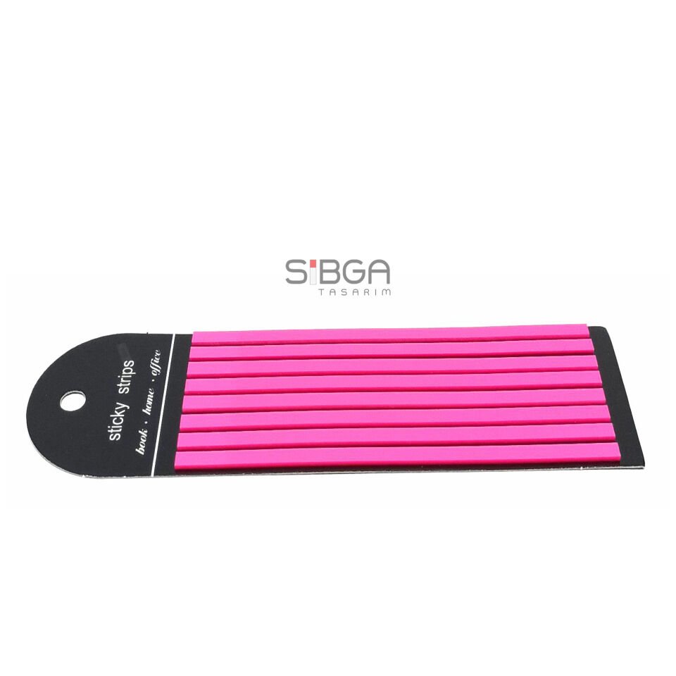 Pembe İnce Uzun Şerit Şeffaf Renkli Postit Post-it Post It. Kitap Ayracı Ayraç Postit Sticker 160 Yaprak