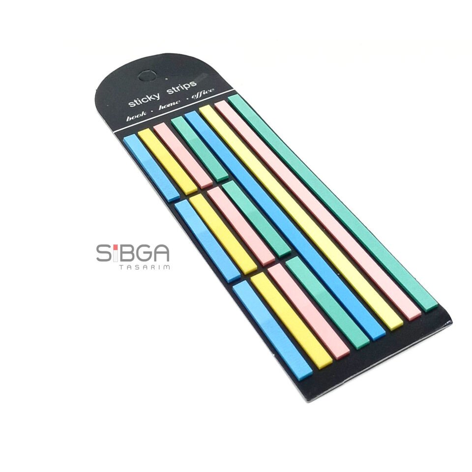 İnce Uzun Şerit Şeffaf Renkli Postit Post-it Post It. Kitap Ayracı Ayraç Postit Sticker 160 Yaprak