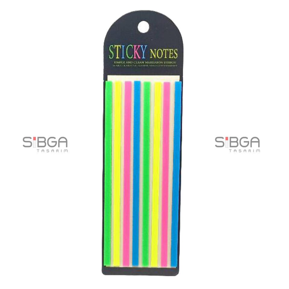 İnce Uzun Şerit Şeffaf Renkli Postit Post-it Post It. Kitap Ayracı Ayraç Postit Sticker 160 Yaprak