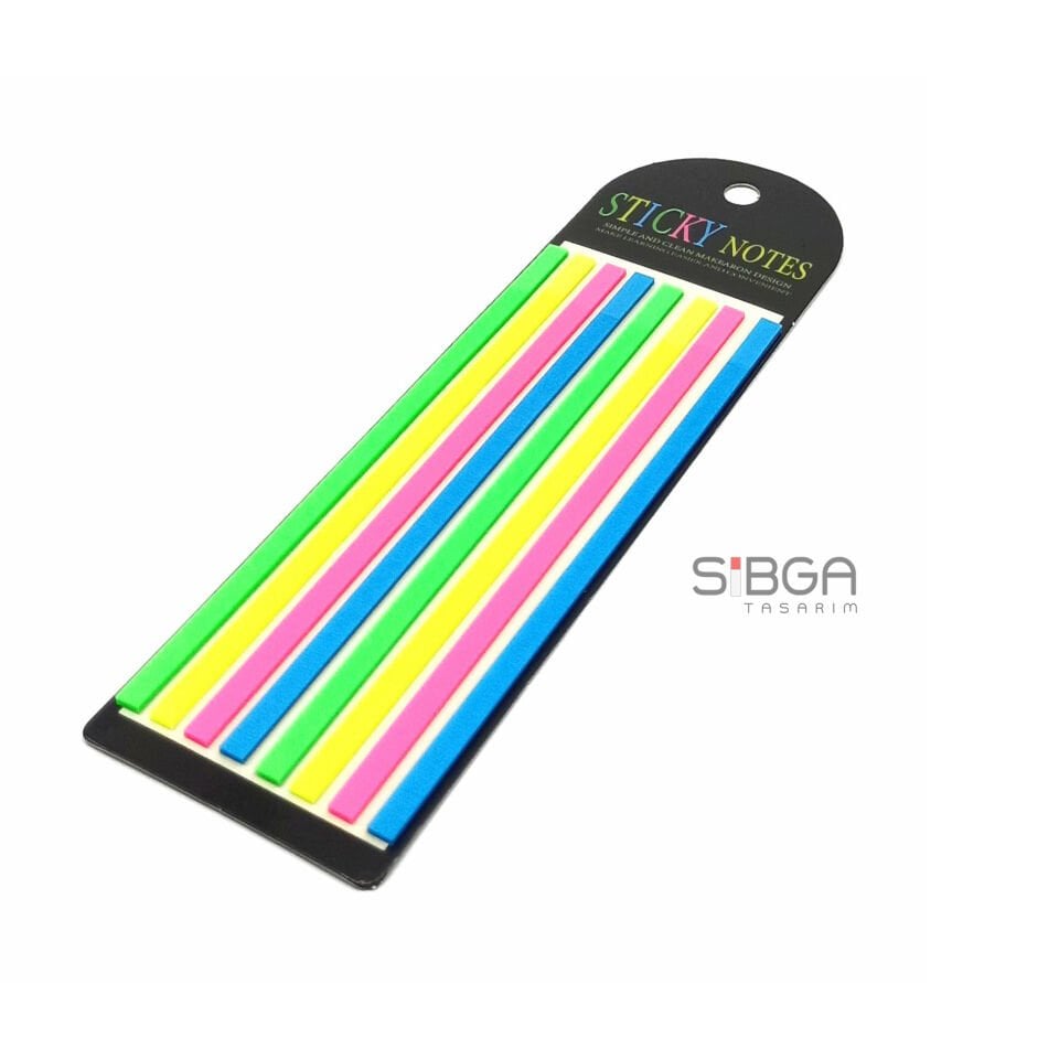 İnce Uzun Şerit Şeffaf Renkli Postit Post-it Post It. Kitap Ayracı Ayraç Postit Sticker 160 Yaprak