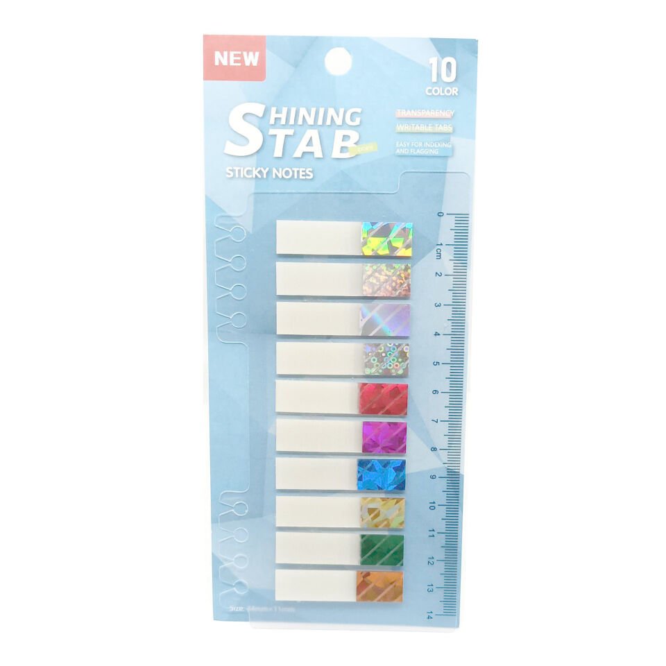 Simli Parlak Şeffaf Renkli Postit Post-it Post It. Kitap Ayracı Ayraç Postit Sticker Not Kağıdı 200 Yaprak