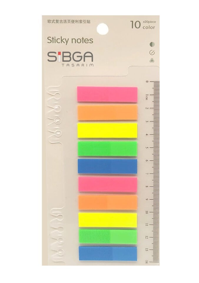 Şeffaf Renkli Postit Post-it Post It. Kitap Ayracı Ayraç Postit Sticker Not Kağıdı 200 Yaprak