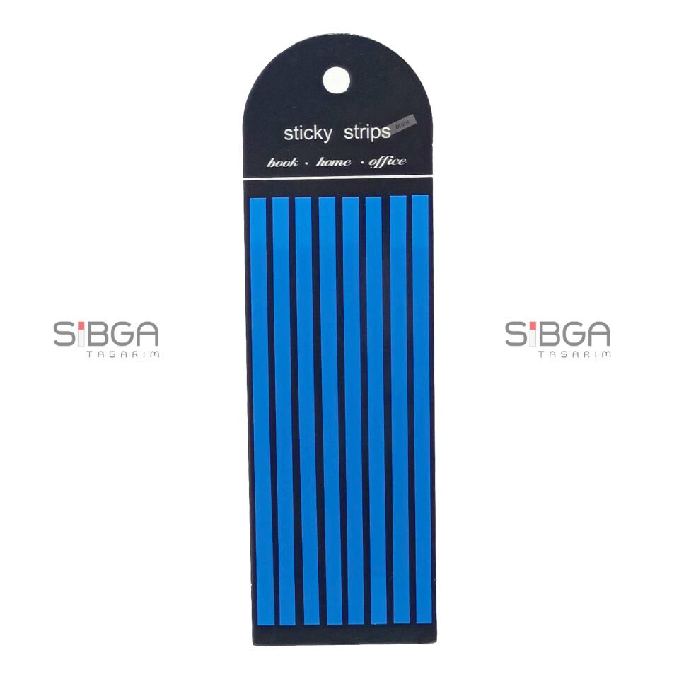 Koyu Mavi İnce Uzun Şerit Şeffaf Renkli Postit Post-it Post It. Kitap Ayracı Ayraç Postit Sticker 160 Yaprak