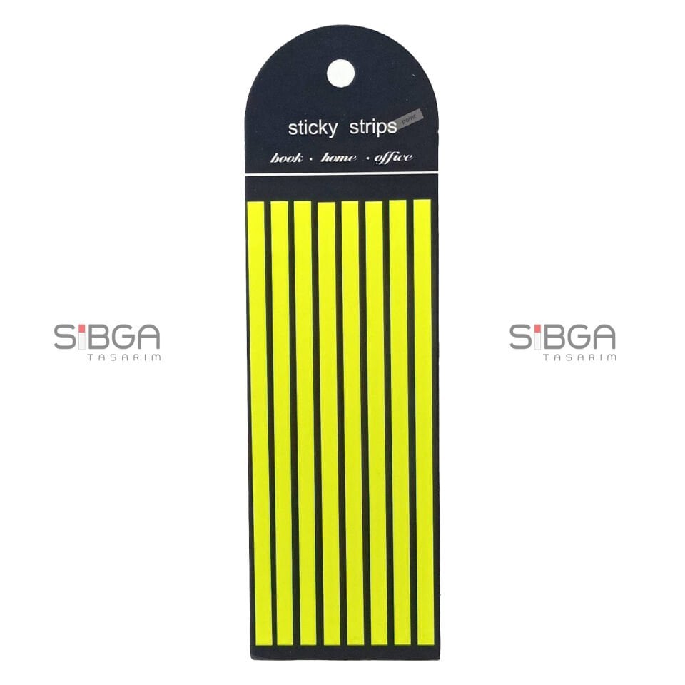 Sarı İnce Uzun Şerit Şeffaf Renkli Postit Post-it Post It. Kitap Ayracı Ayraç Postit Sticker 160 Yaprak