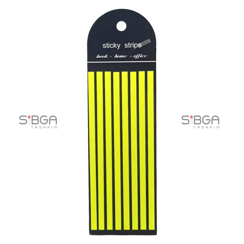 Sarı İnce Uzun Şerit Şeffaf Renkli Postit Post-it Post It. Kitap Ayracı Ayraç Postit Sticker 160 Yaprak