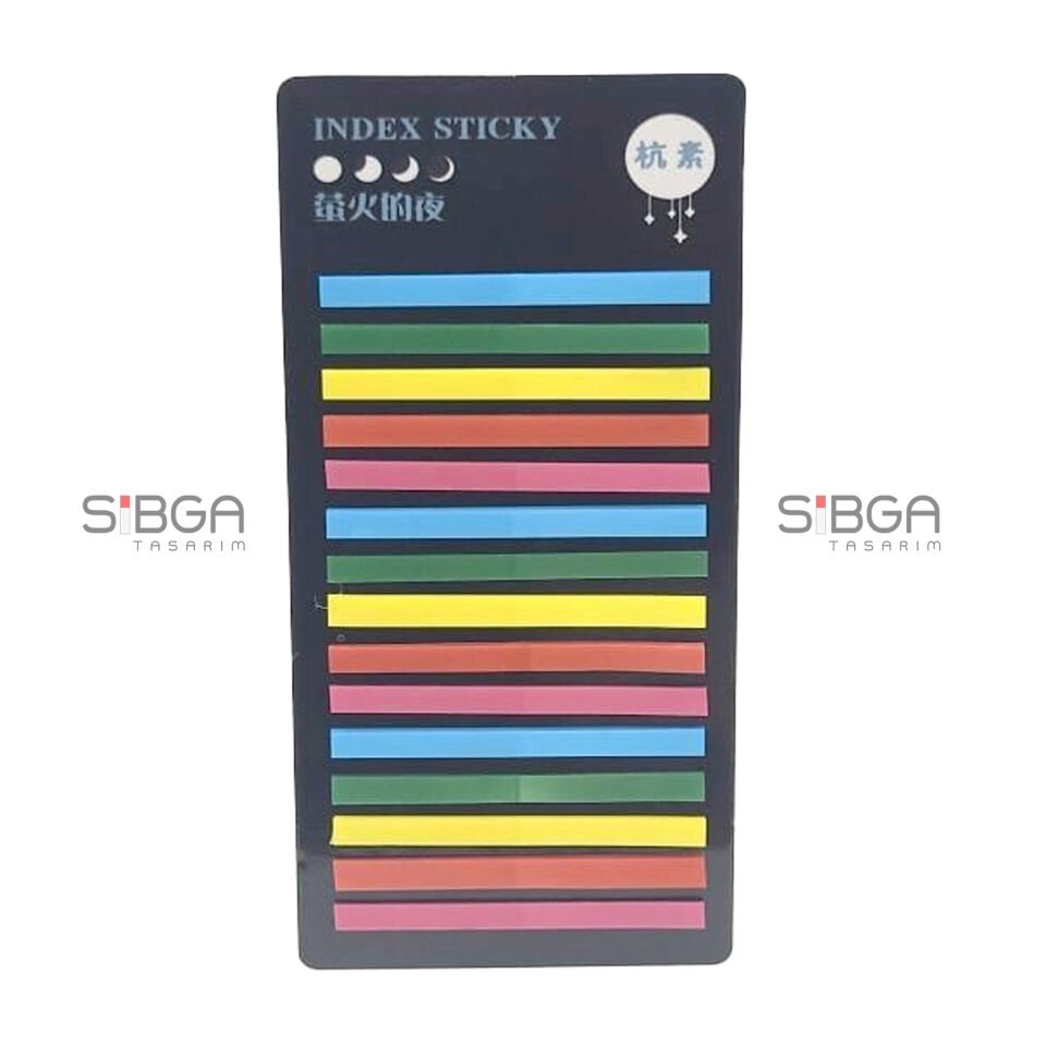 İnce Şerit Şeffaf Renkli Postit Post-it Post It. Kitap Ayracı Ayraç Postit Sticker 300 Yaprak