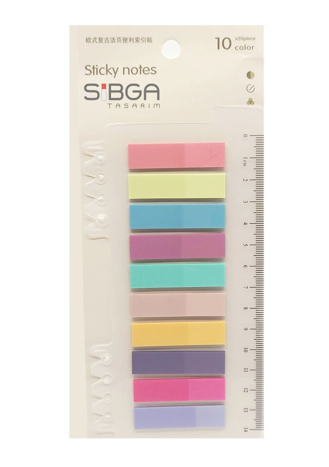 Şeffaf Renkli Postit Post-it Post It. Kitap Ayracı Ayraç Postit Sticker Not Kağıdı 200 Yaprak