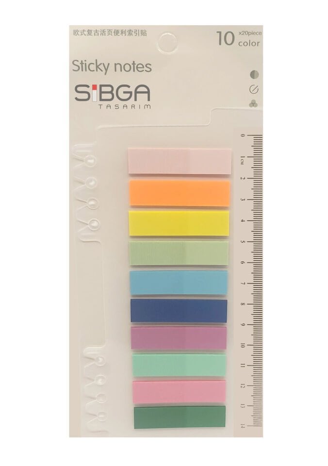 Şeffaf Renkli Postit Post-it Post It. Kitap Ayracı Ayraç Postit Sticker Not Kağıdı 200 Yaprak