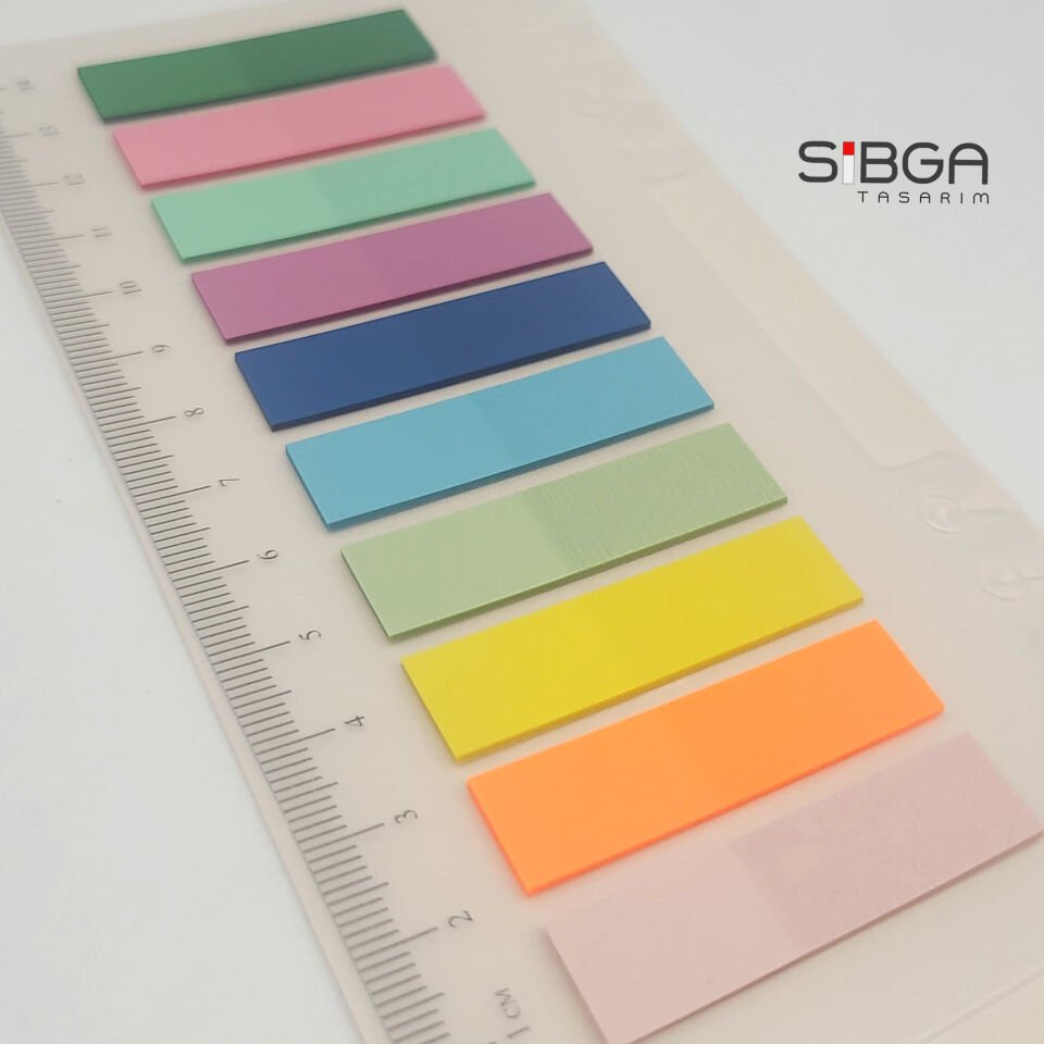 Şeffaf Renkli Postit Post-it Post It. Kitap Ayracı Ayraç Postit Sticker Not Kağıdı 200 Yaprak