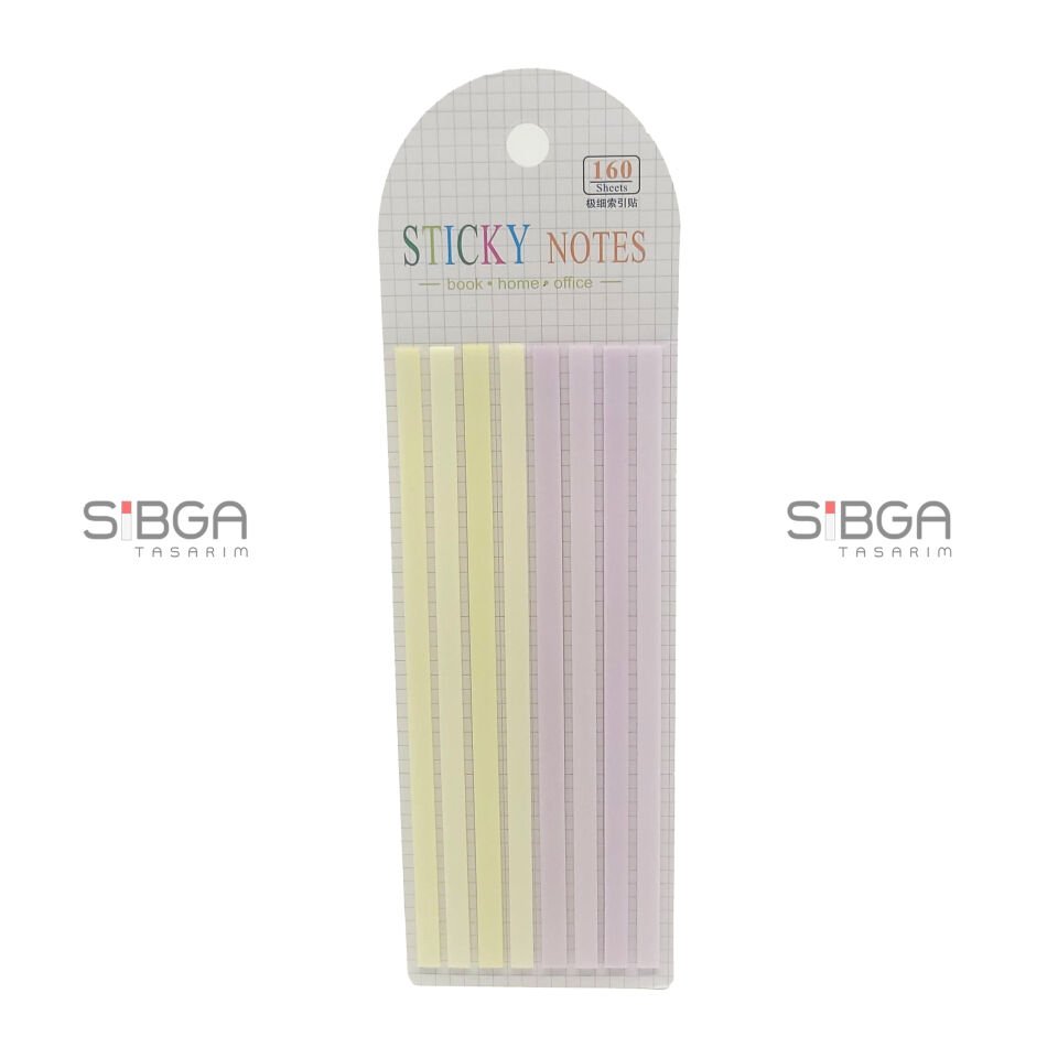 İnce Uzun Şerit Şeffaf Renkli Postit Post-it Post It. Kitap Ayracı Ayraç Postit Sticker 160 Yaprak