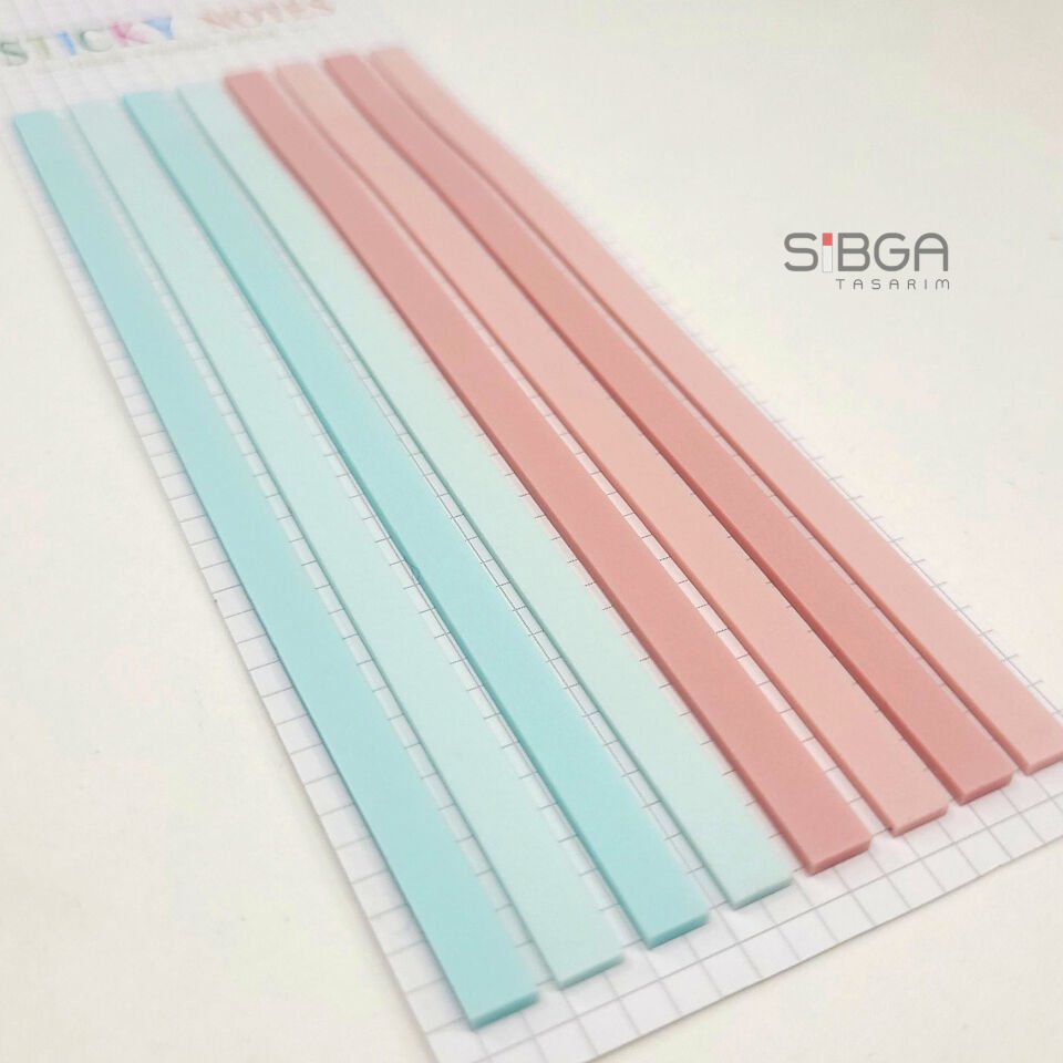 İnce Uzun Şerit Şeffaf Renkli Postit Post-it Post It. Kitap Ayracı Ayraç Postit Sticker 160 Yaprak