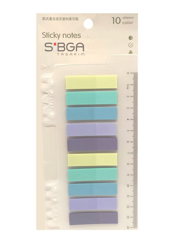 Şeffaf Renkli Postit Post-it Post It. Kitap Ayracı Ayraç Postit Sticker Not Kağıdı 200 Yaprak