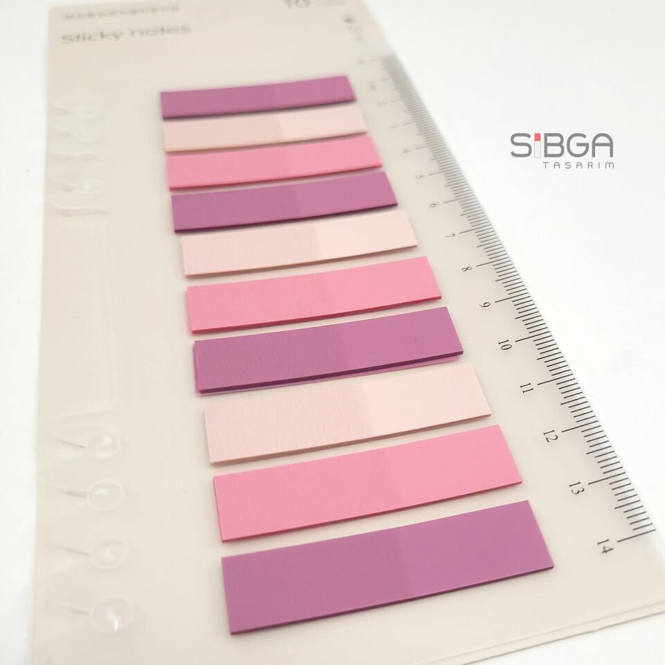 Şeffaf Pembe Renkli Postit Post-it Post It. Kitap Ayracı Ayraç Postit Sticker 200 Yaprak